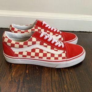 Old Skool Red Checkerboard Vans